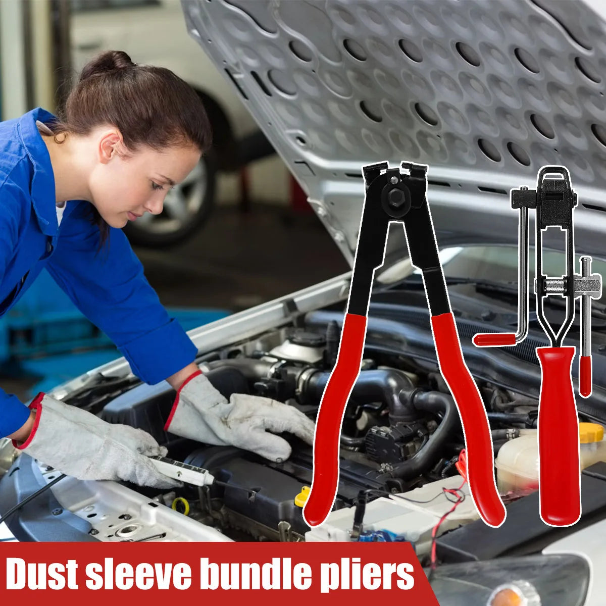 CV Joint Boot Clamp Pliers Set Stainless Steel Car Banding Tools Kit Professional Ear Boot Tie Pliers or CV Boot Clamps for Auto