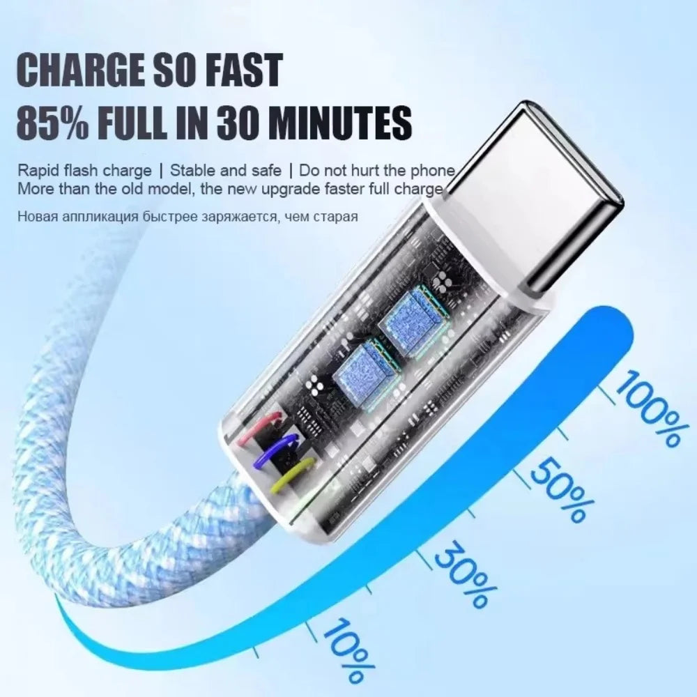 USB C to Type C Fast Charging PD 60W Mobile Phone Date Cable For Iphone16 15 Android Samsung Huawei Type C Braided Charger Cable