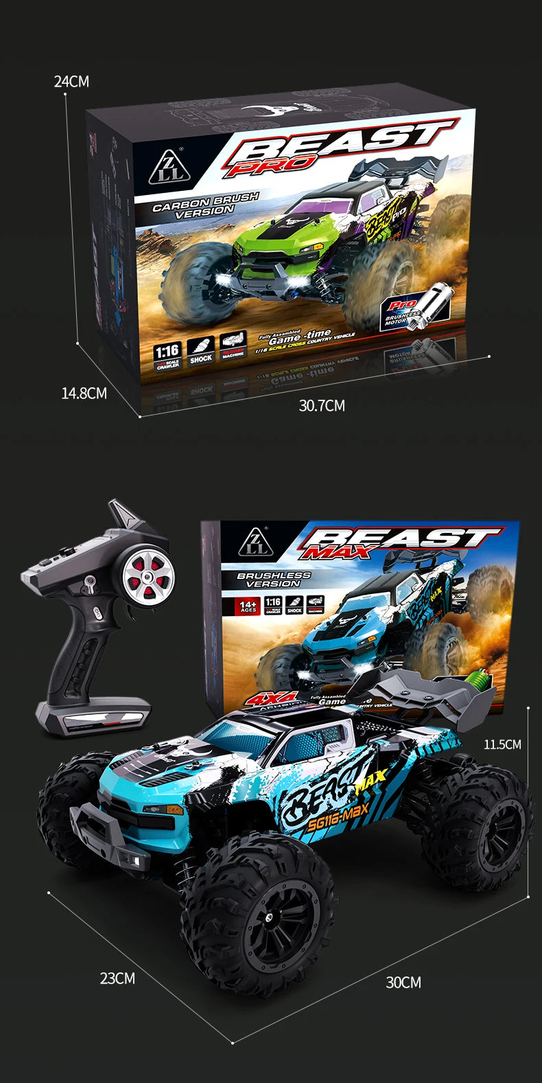 2.4G Remote Control Car 4WD Professional Racing Car SG116PRO/MAX Remote Control Car Brushless High Speed 80KM/H Off-road Drift