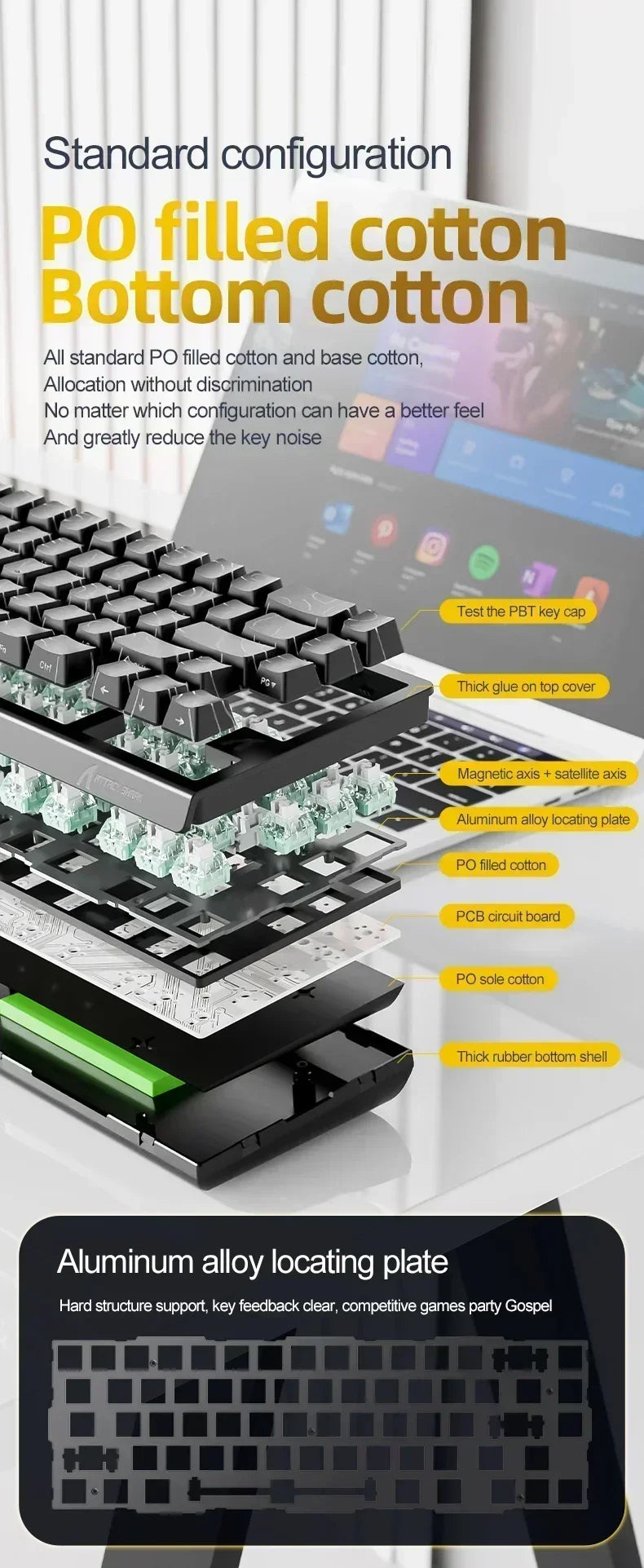 ATTACK SHARK X68HE Keyboard Magnetic Mechanical Gaming Wired Keyboard RGB 0.01mm Rapid Trigg 8000Hz SOCD/Rs 0.125ms 128K Rate