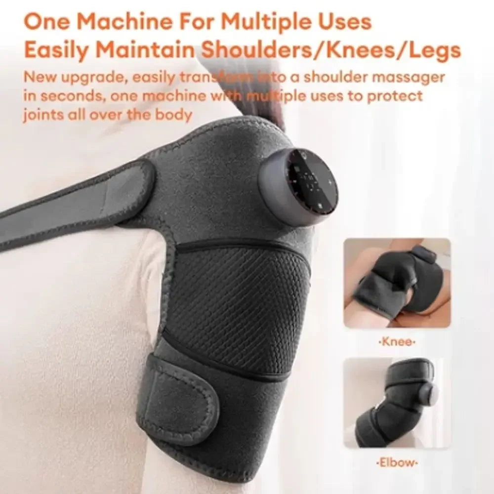Deep Muscle Relief Electric Knee Massager Breathable 5 Temp Levels Cordless Heated Knee Brace 3 Modes