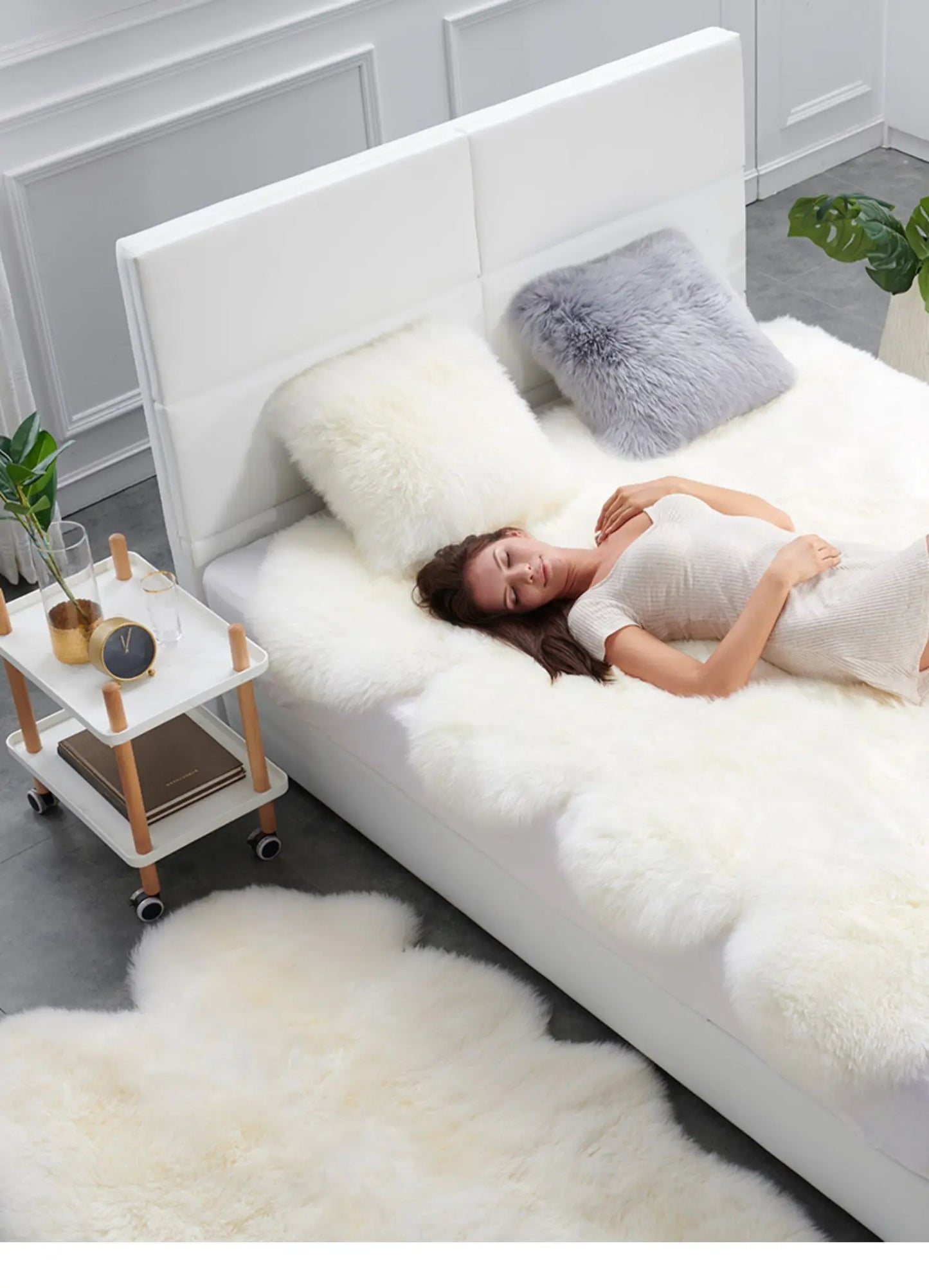 Natural Australia White Wool Comforters Real Sheepskin Mattress Bedroom Blankets For Bedding 2022 Winter