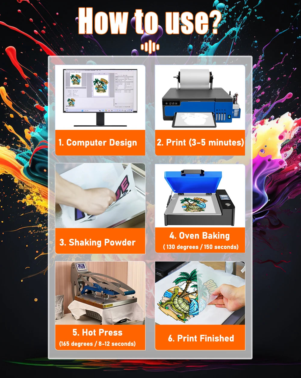 DTF Printer A4 L8058 Transfer Printing Machine with DTF Curing Oven for DIY Print T-Shirt Direct to Film Printer for Epson XP600