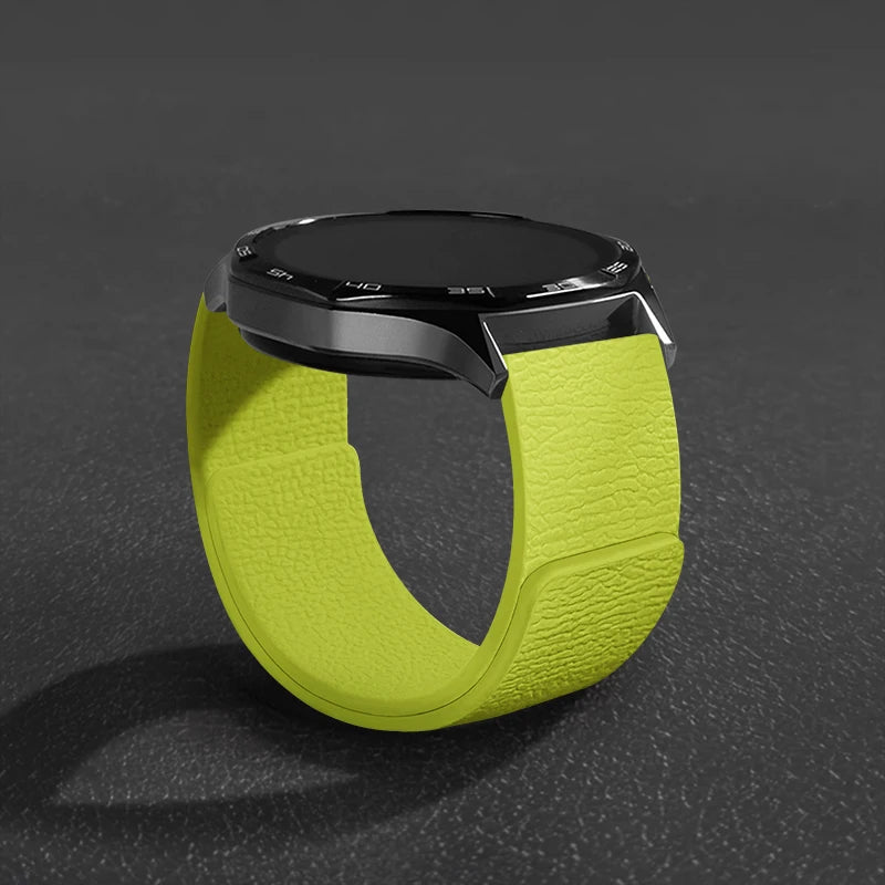 Magnetic Loop Strap For Samsung Galaxy Watch 7/6/5/4 Classic Silicone Lychee pattern 18mm 20mm 22mm Bracelet HUAWEI GT3-4-5 Band