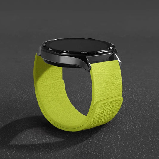 Magnetic Loop Strap For Samsung Galaxy Watch 7/6/5/4 Classic Silicone Lychee pattern 18mm 20mm 22mm Bracelet HUAWEI GT3-4-5 Band