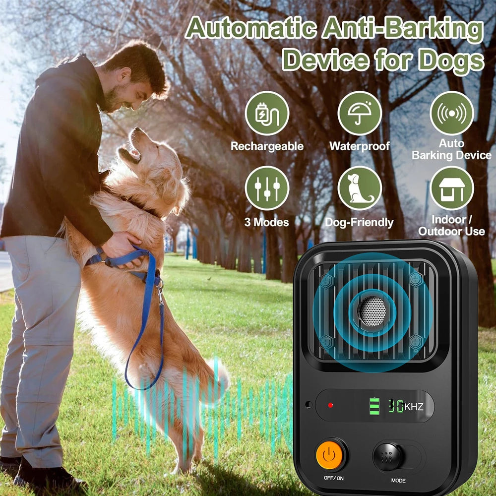 Ultrasonic Dog Repeller Bark Deterrent Devices Rechargeable Portable Three Modes Anti-Noise Anti-Barking Pet Barking Silencer