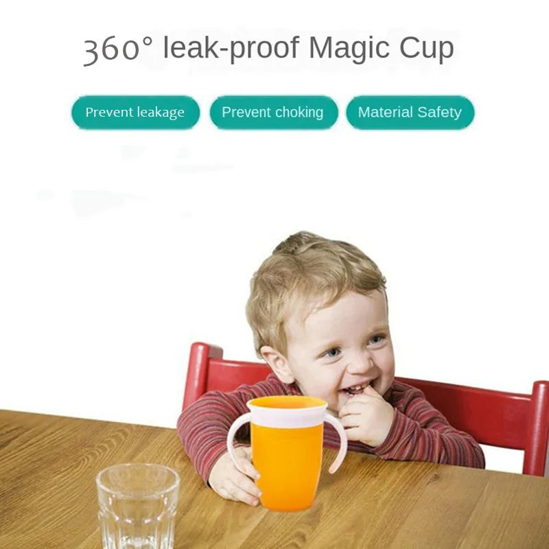 Magic Baby Cups Can Be Turned  Baby Learning Drinking Cup Leakproof Child Water Cup Bottle 240ml Copos Learning Cup Baby Cup