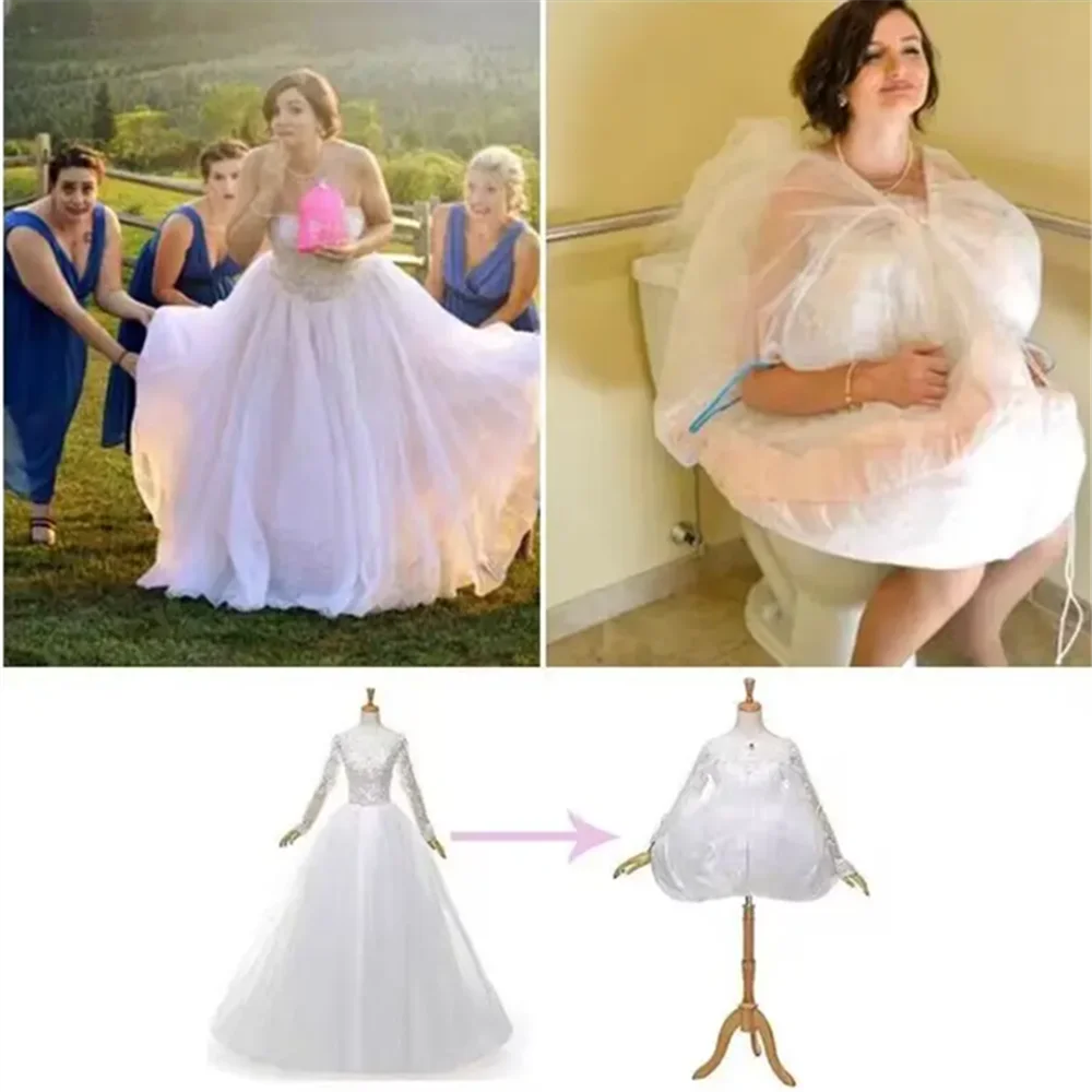 98 cm Gather Skirt Slip New Bridal Wedding Dress Petticoat for Toilet Underskirt Save You From Water