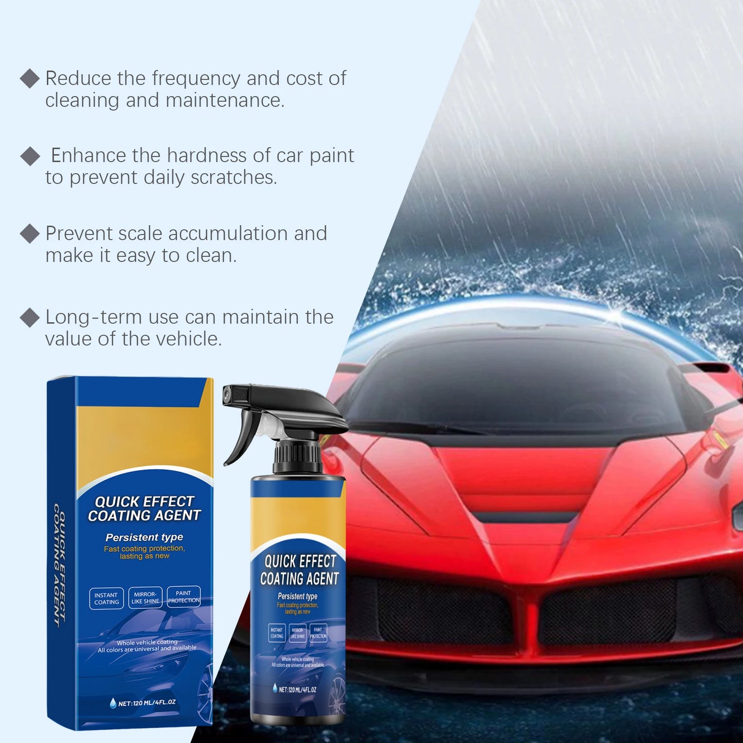 1-5PCS Car Nano Coating Spray Auto Quick-Dry Coating Hydrophobic Protection Polishing Maintenance Renewal  Agent Accessories