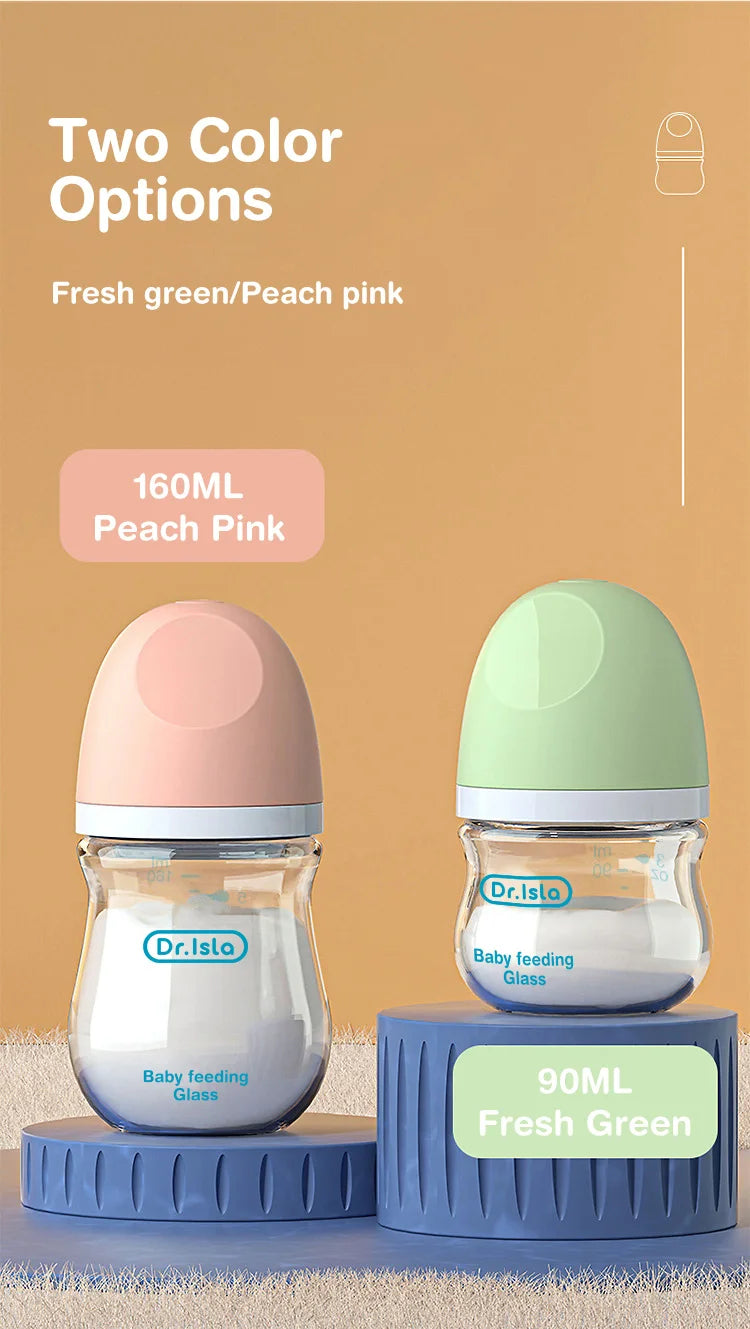 1PCS Newborn Feeding Bottles 90ML/160ML Baby Bottle Glass Bottles Anti-flatulence Milk Feeding Bottles Infant BPA free