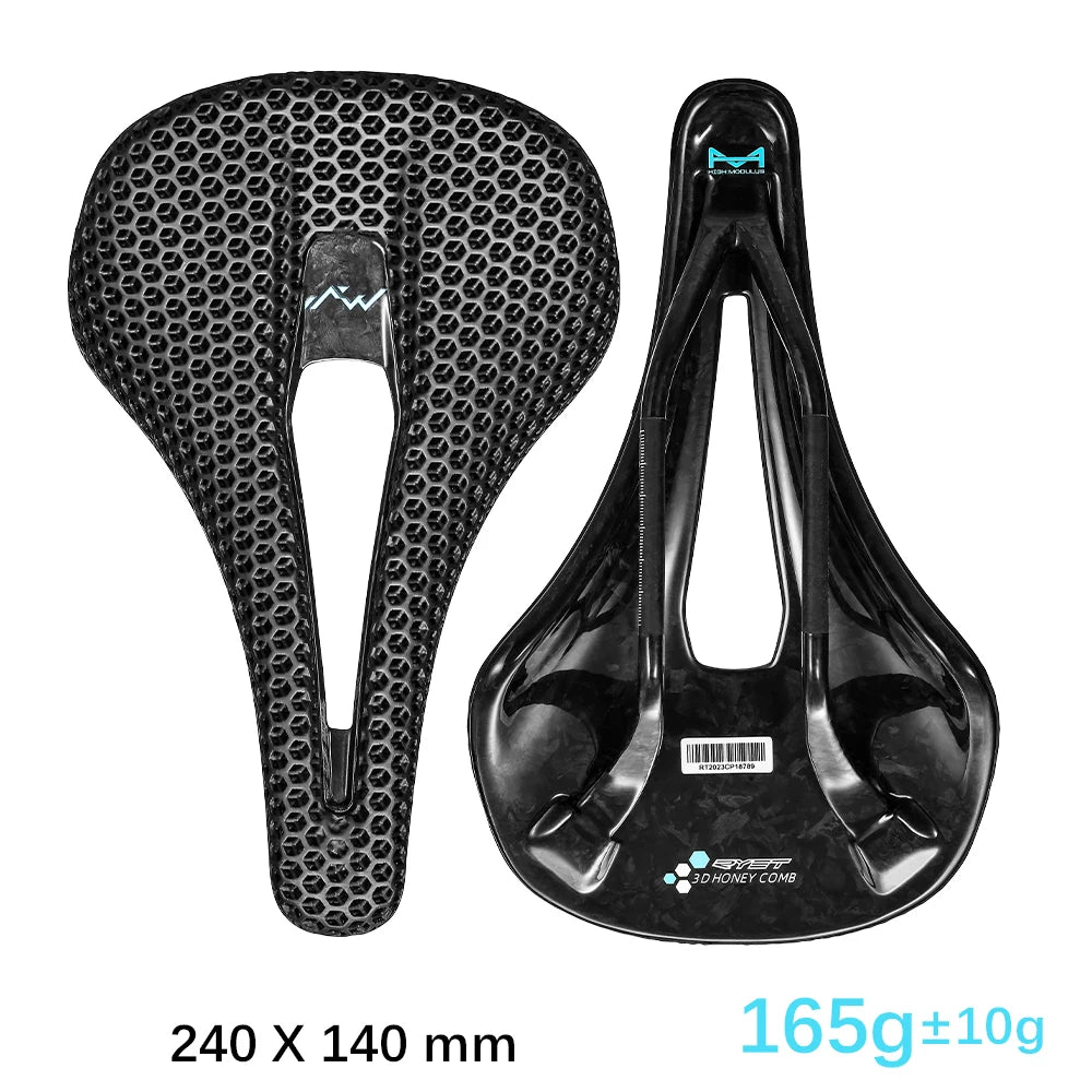 RYET 3D Printed Bike Carbon Saddle 140mm 143mm Super Light Road MTB Racing 3D/EVA  Saddles Bicycle Cushion Cycling Seating Part