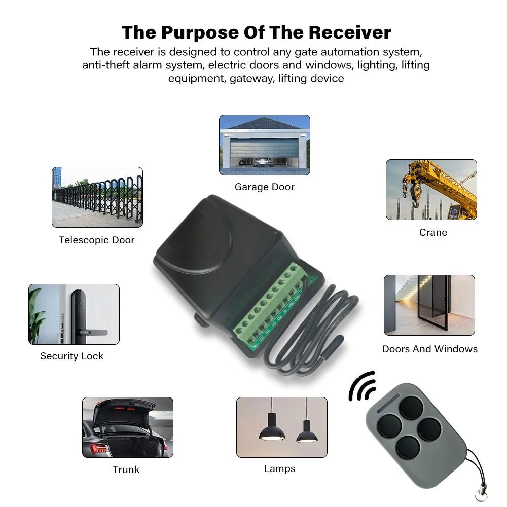 433.92mhz Rolling Code Garage Door Gate Opener Remote Control