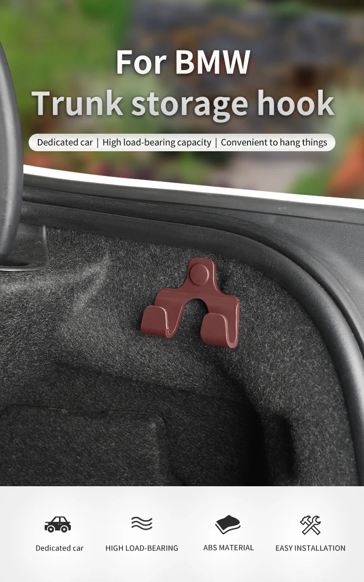 For BMW F20 F30 F36 G20 G30 G32 F10 G01 G02 G05 X1X2X3X4X5X6 Car Rear Trunk Storage Hooks Auto Boot Hook Organizer Accessories