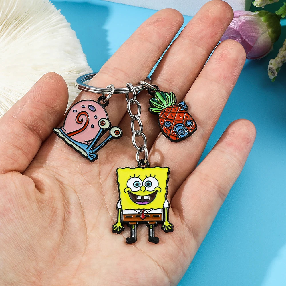 Classic Cartoon Anime SpongeBob SquarePants Keychain Cute Cartoon Figure Pendant Accessories Kawaii SpongeBob Pendant Keychain