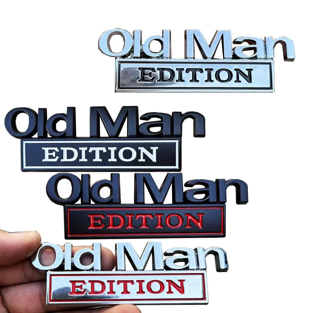 fashion Car Metal Logo 3D old man Edition Emblem Sticker Car Trunk Door Styling Decals Stickers Auto Decoration Accessories