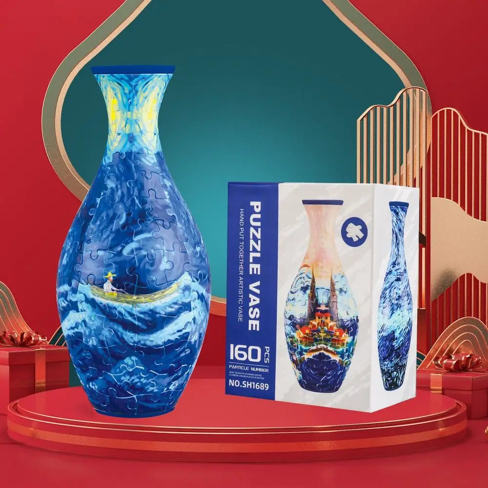 160 Curved Plastic Puzzle 3D Puzzlef Flower Vase Flower Arrangements DIY Arts 3D Art Puzzle Vase Housewarming Gift Puzzle Kit