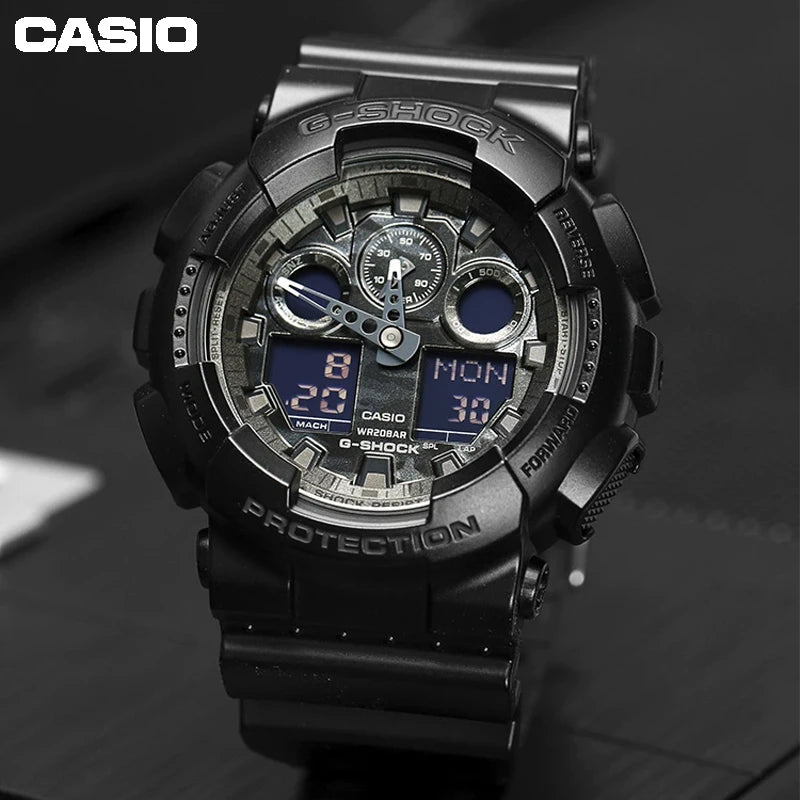 CASIO GA 100CF G SHOCK Camouflage Series Cool Back Multi Functional Men s Sports Watch Waterproof Digital Watch Countdown Alarm