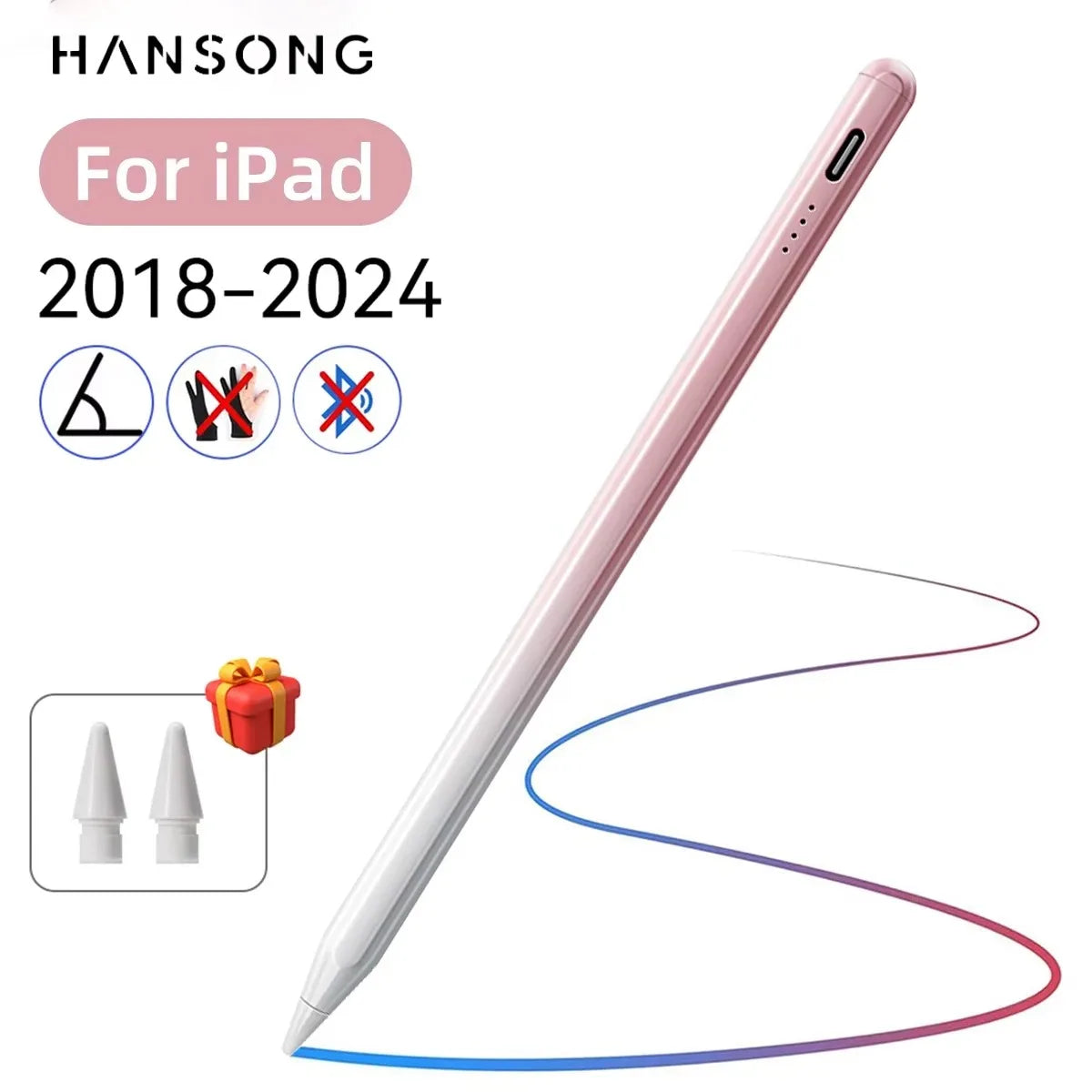 Stylus Pen for Apple Pencil 1 2 iPad 10th 9th 8th 7th 6th Air 5th 4th 3rd Generation Pro 12.9 11 inch Mini 6 5 Palm Rejection
