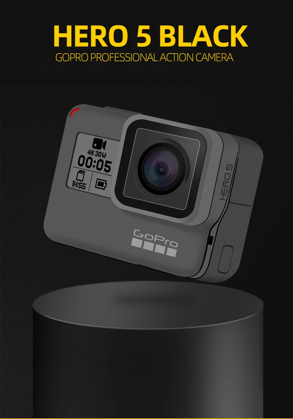 GoPro HERO5 Black Sports Camera 4k Ultra HD Video 1080P Anti Shake Cycling Helmet Go Pro Camera Optional Memory Card