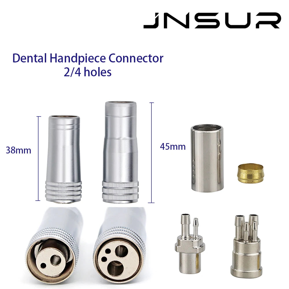 JNSUR 2/4 Holes Dental Handpiece Connector Dentistry Turbine Adaptor Hose Connector Dental Chair Accessories Parts Dentist Lab