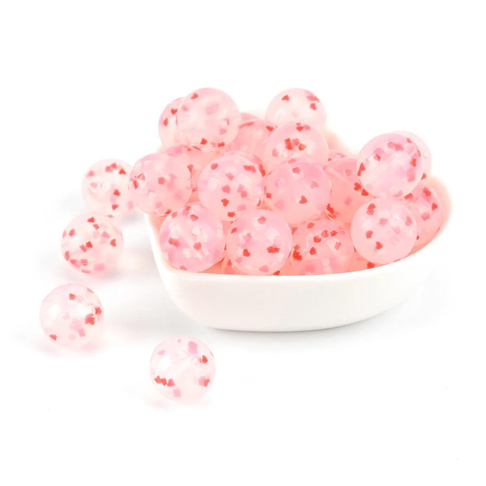 LOFCA 15mm 20pcs/lot Silicone Loose Beads Safe Teether Round Baby Teething Beads DIY Chewable Colorful Teething For Infant