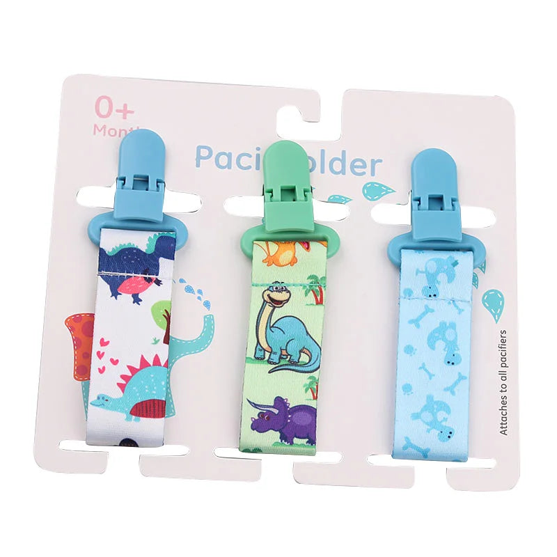 3Pcs/Set Baby Pacifier Clip Pacifier Chain Dummy Clip Nipple Holder for Baby Cartoon Print Child Pacifier Clips Soother Holder