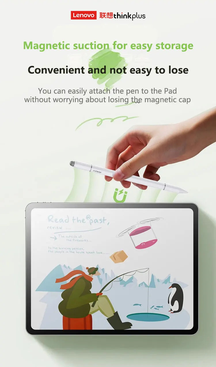 Lenovo universal three pen tips stylus For Android IOS Capacitive Screen For iPad Apple Pencil Huawei Xiaomi Samsung Tablet Pen