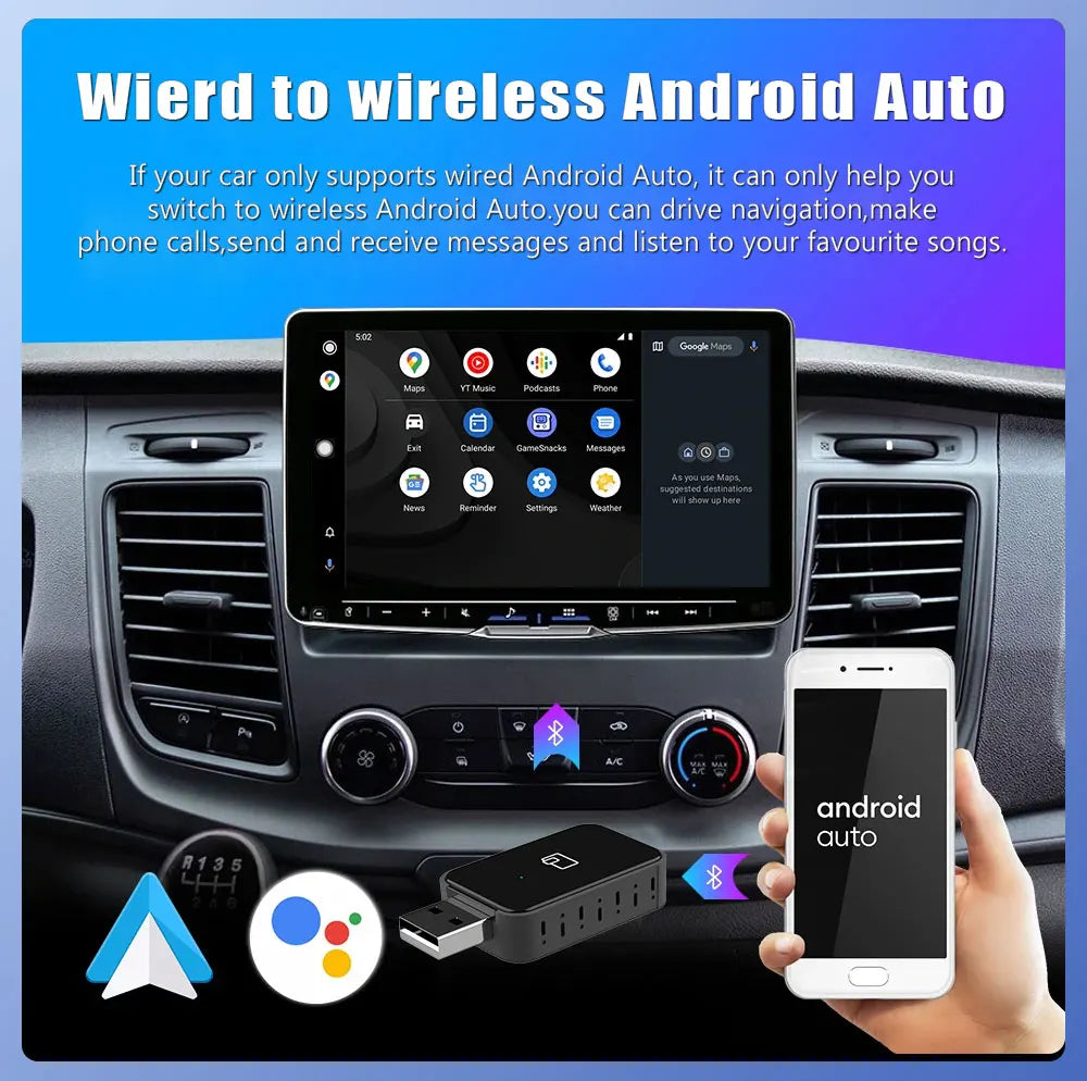 Wired to Wireless CarPlay Adapter for OEM Car Stereo With USB Plug and Play Smart Link Phone Automatic Connection to CarPlay