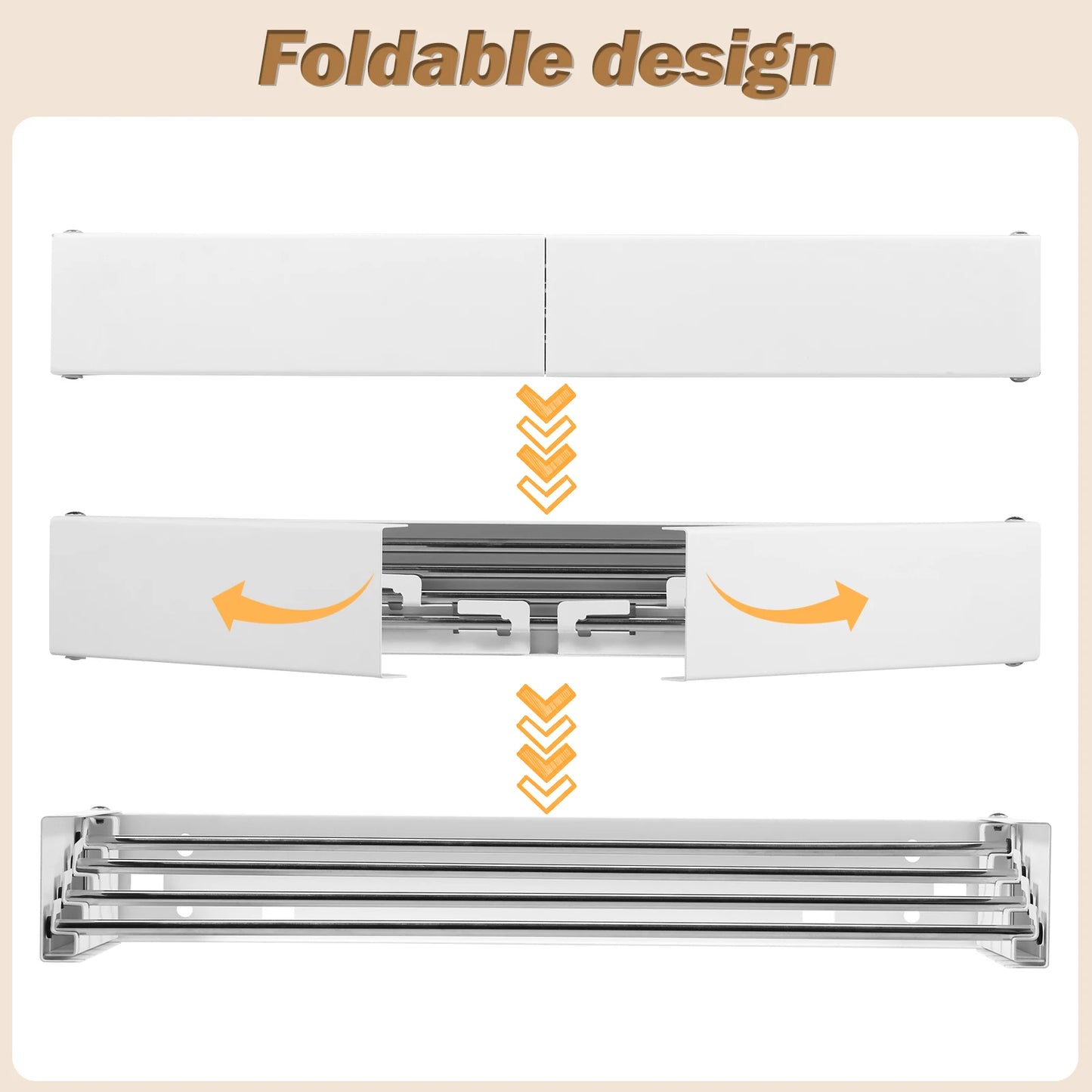 Folding Clothes Hanger Stainless Steel Laundry Drying Rack Wall Mount Travel Indoor Balcony Towel Bar Collapsible Drying Rack