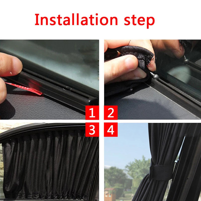 2pcs Car UV Protection Sun Shade Curtains Sides Window Visor Mesh Cover Shield Brand New And High Quality 50cm X 47cm