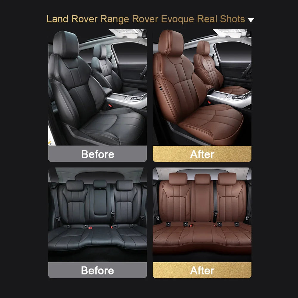 For Land Rover Range Rover Velar 2017 2018 2019 2020 Faux Leather Custom Car Seat Covers Full Set Interior Protector Accessories