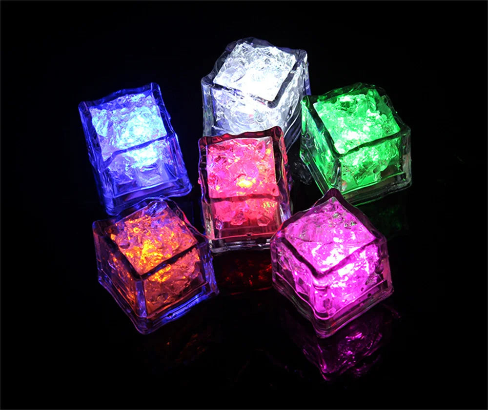 1PCS Colorful Ice Cubes Night Light Touch Sensor Liquid Induction Luminous Ice Cubes Universal Flashing LED Lights