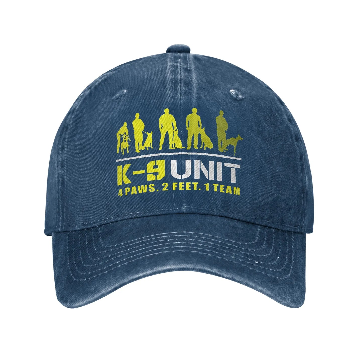 K9-Unit-Malinois-Team Handler Baseball Caps Distressed Denim Tactical Police Dog Squad Headwear Unisex Outdoor Workouts Gift Hat