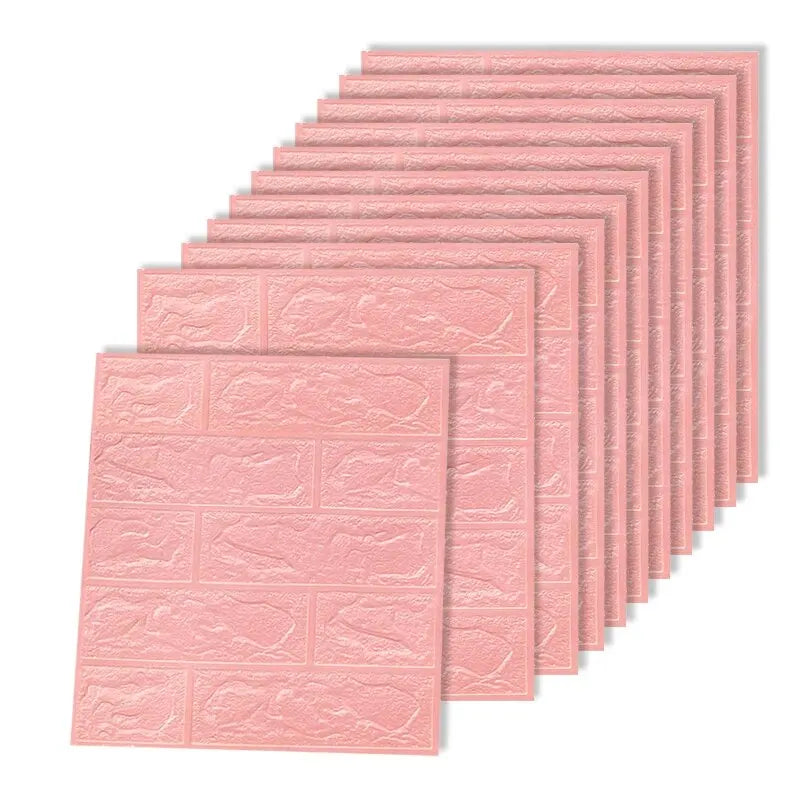 3D Three-dimensional Wall Stickers Self-adhesive Wallpaper Anti-collision Decorative Stickers 10pc