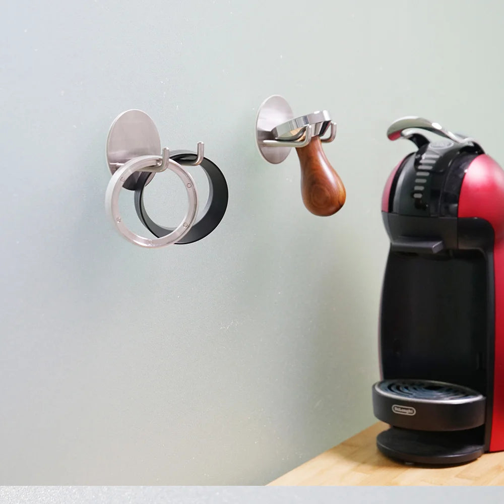 51/53/54/58mm Coffee Bottomless Portafilter Wall Rack Coffee Bottom Filter Self-adhesive Holder Barita Tools Cafe Accessories