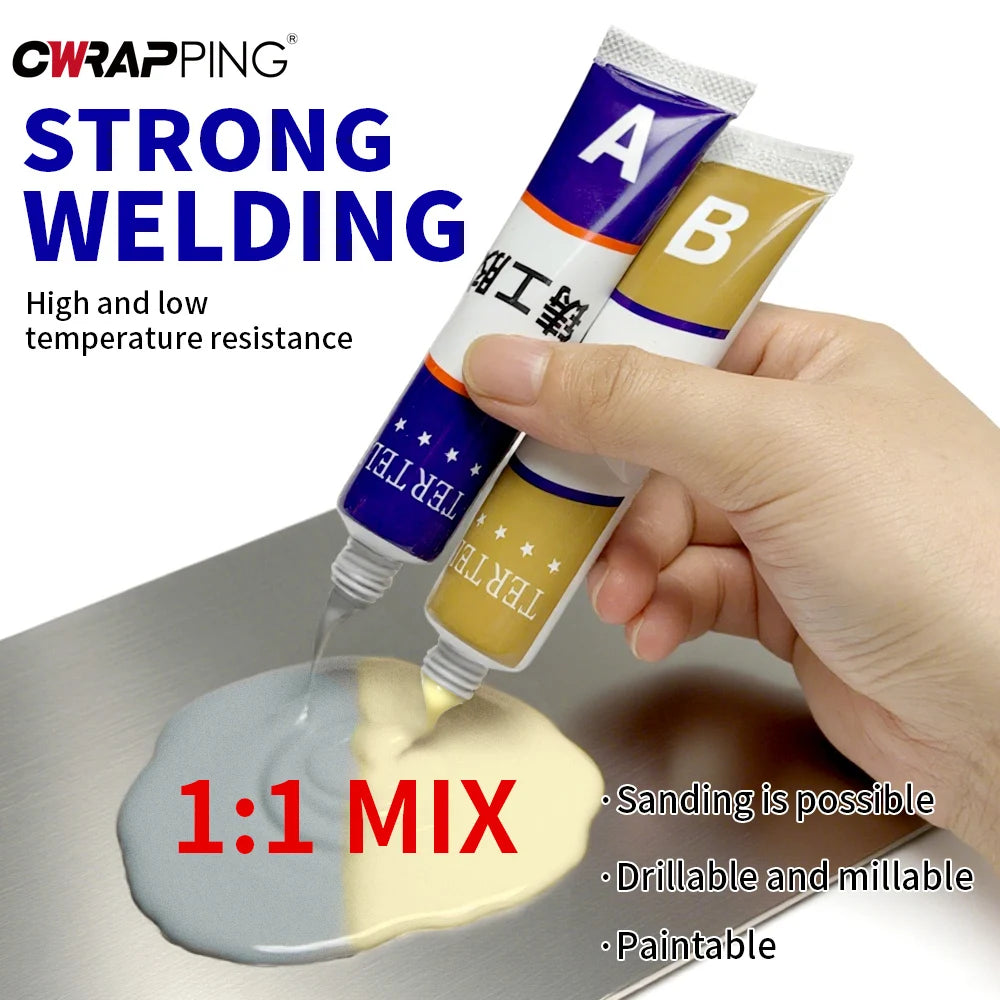 A+B Glue Casting Adhesive Industrial Repair Agent Casting Metal Cast Iron Trachoma Stomatal Crackle Welding Glue Home Accessorie