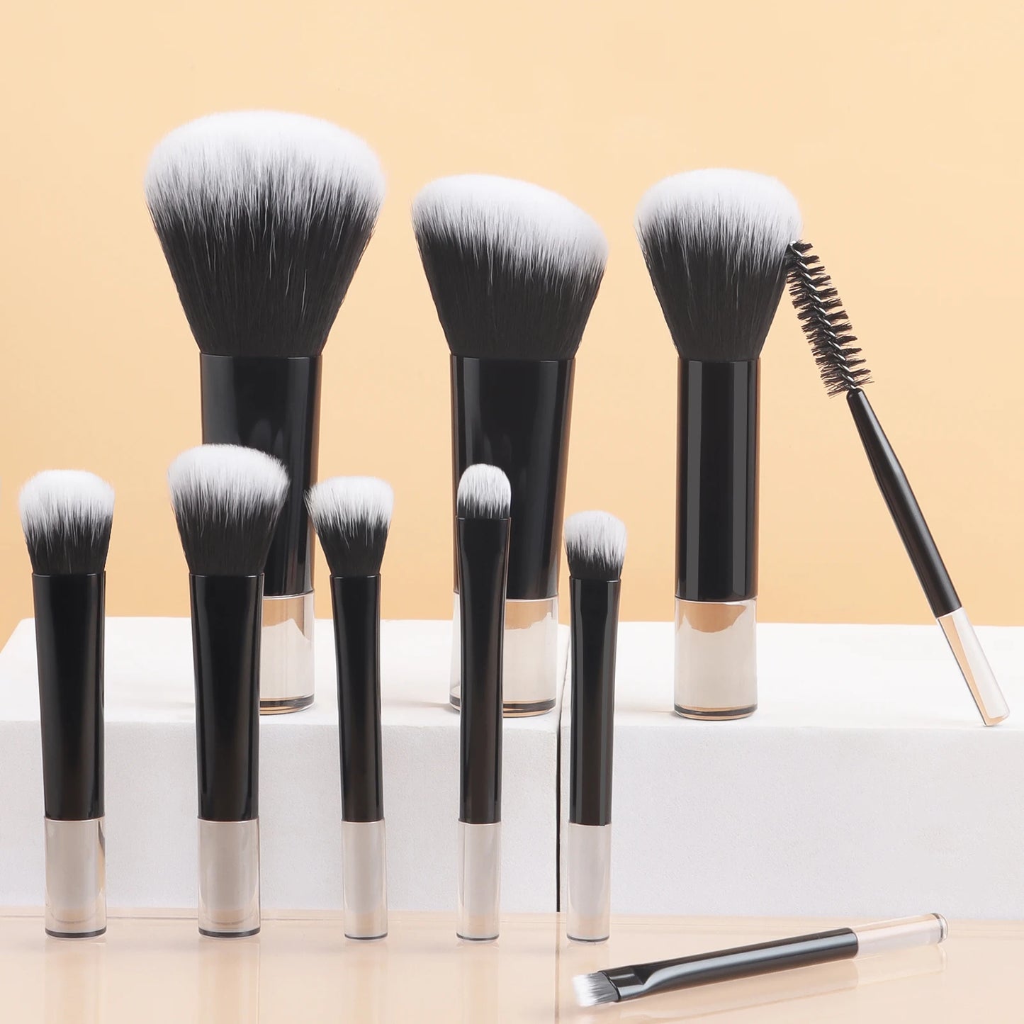 Makeup Brush Sets,10pcs Plastic Cute Portable Mini Multifunctional Makeup Brush Cosmetic Makeup Tool for Beginner