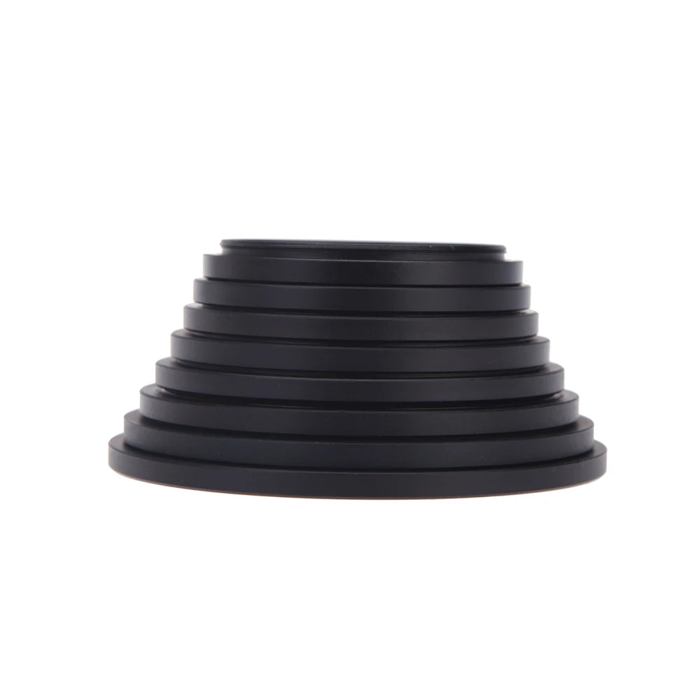 8pcs Filter Step Up Rings Adapter 49-52-55-58-62-67-72-77-82mm 49mm-82mm Step-up Ring Anodized Aluminum Material as Lens Hood