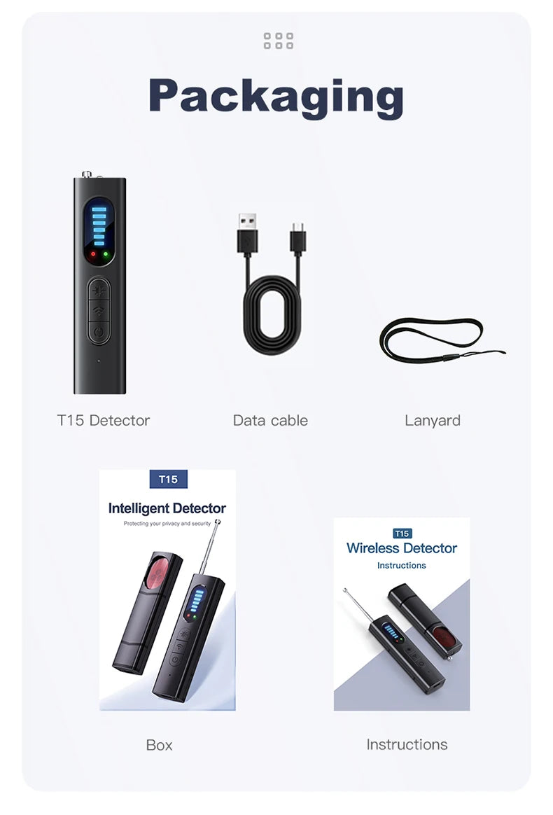 Portable Camera Detector Anti-Spy Car GPS Tracker Listening Device bug RF Wireless All Signal Scanner Gadget Security Protection