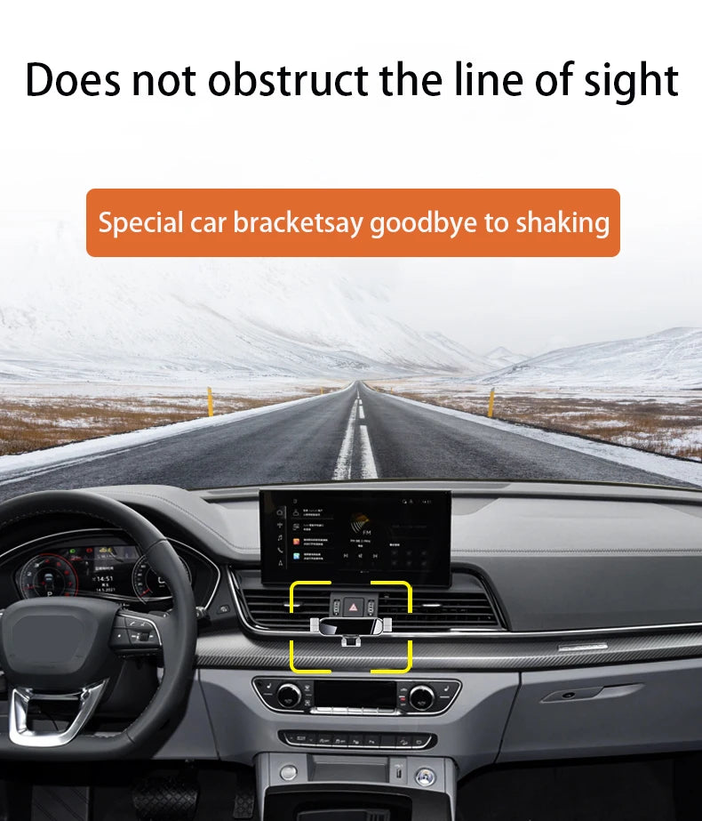 Car Phone Holder For Audi A6 A7 2012-2022 C7 C8 PS Special Gravity Navigation Mobile Phone Bracket 360 Degree Rotating Stand