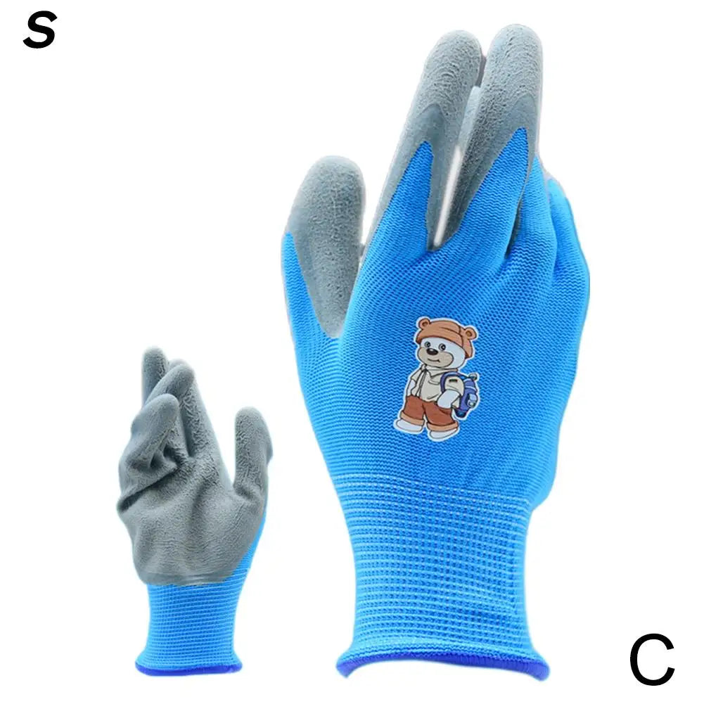 Gardening Gloves Kids Durable Waterproof Garden Work Gloves Non-Slip Children Safety Yard Work Gloves Portable Garden Supplies