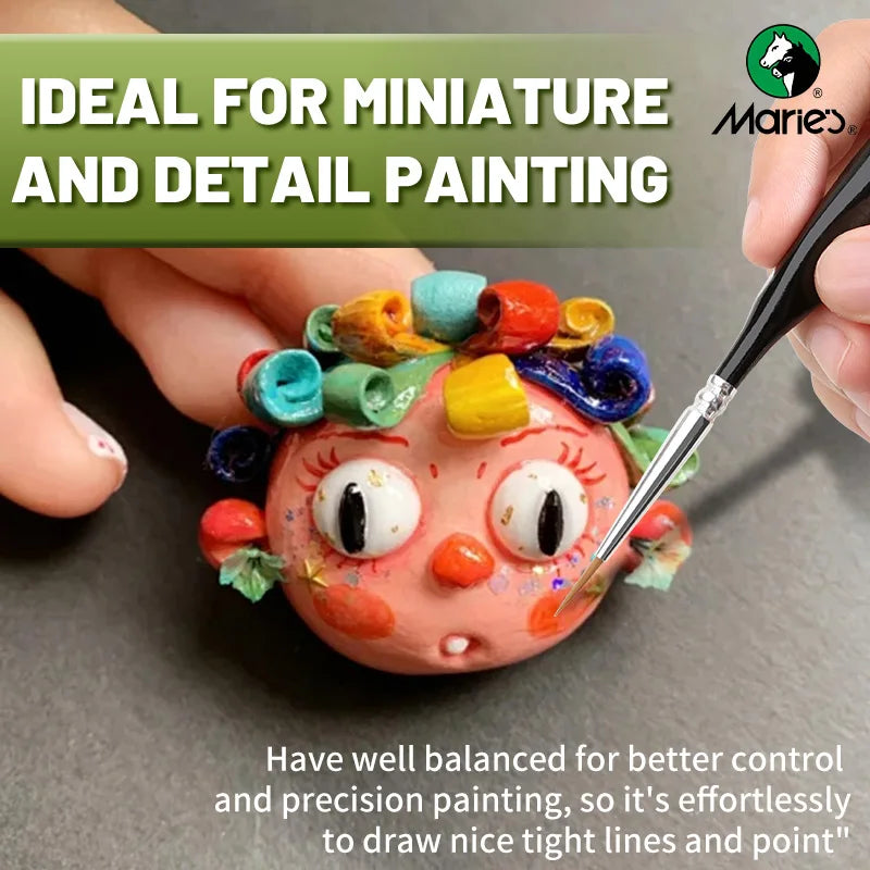 Marie's 00000 Fine Tip Paint Brush Set for Acrylic, Models, Mini  Miniature Detail , Nylon Hair Thin Extra Fine Paintbrushes