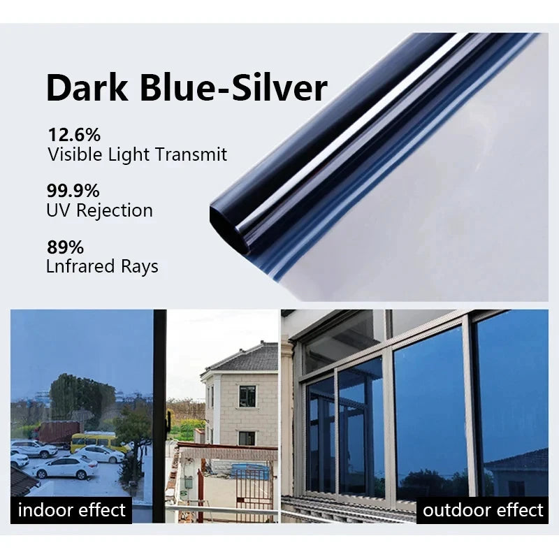 House Anti Look Window Privacy Film Adhesive Vinyl Mirror Foil One Way Car Glass Screen Tint Stickers Rolls UV Protection Tools