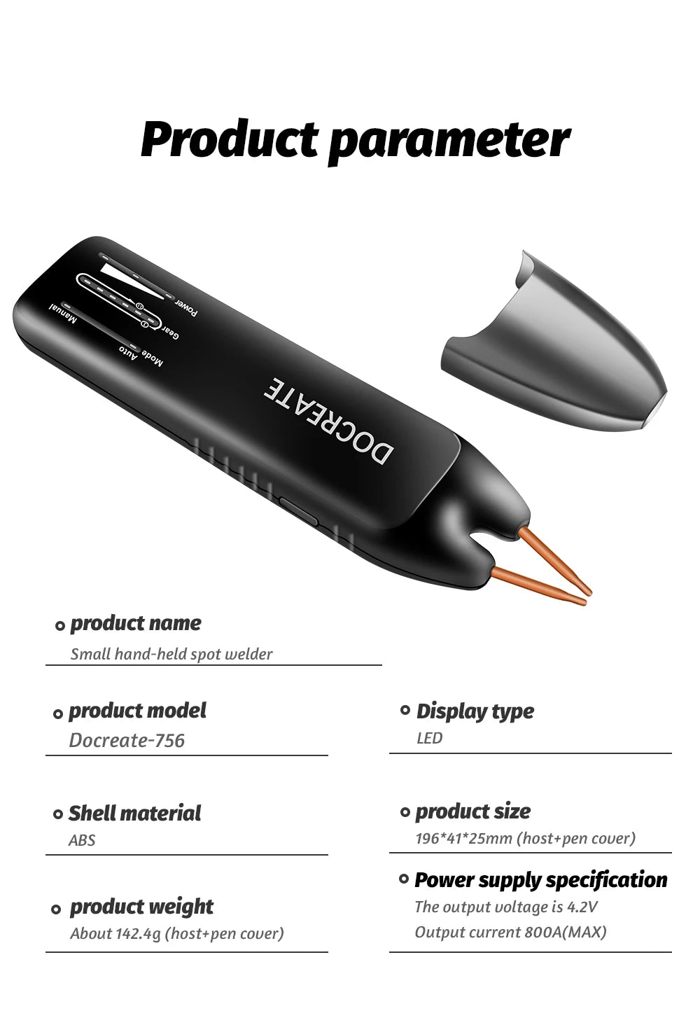 Docreate Color screen portable handheld small spot welder 18650 mobile phone lithium battery nickel plate collision welding