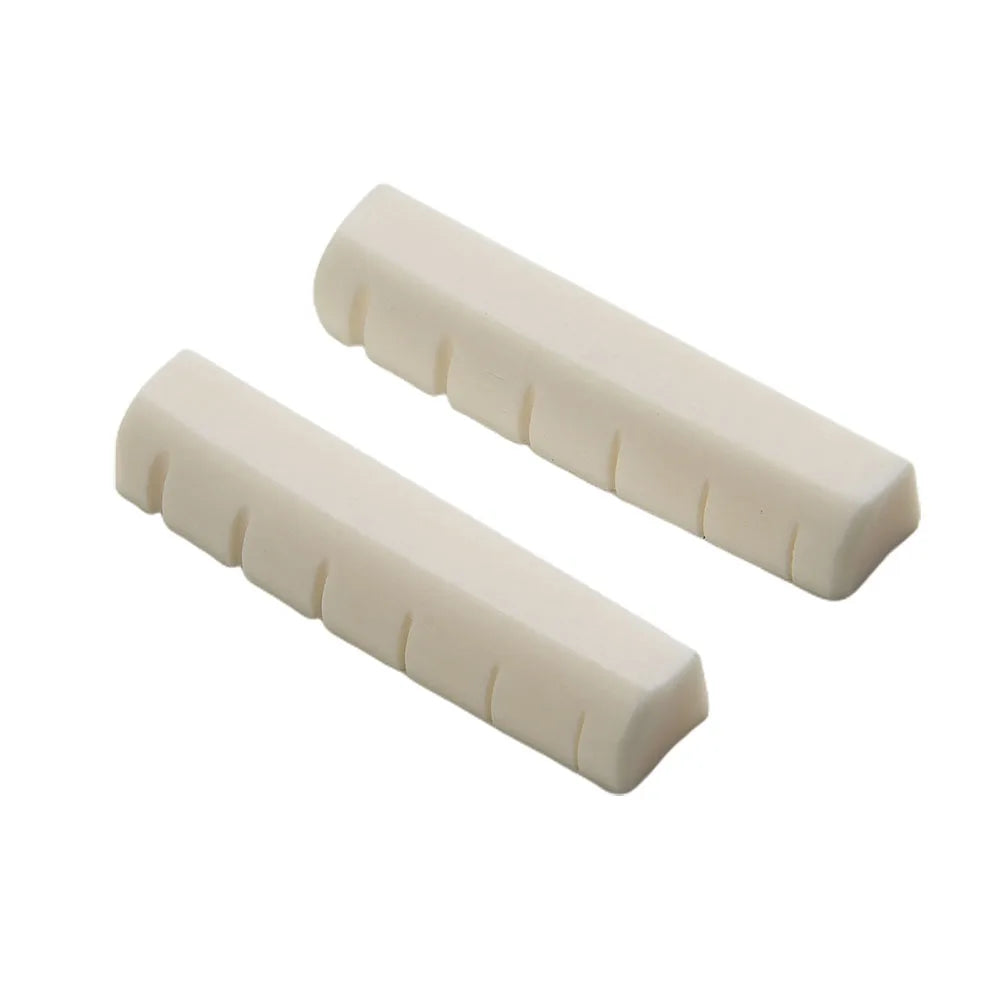 2 Sets 4 Pcs 6 String Acoustic Guitar Bone Bridge Saddle 72mm And Nut 43mm Cow Bone Nut Top Folk Pillow Folk Bottom Pillow