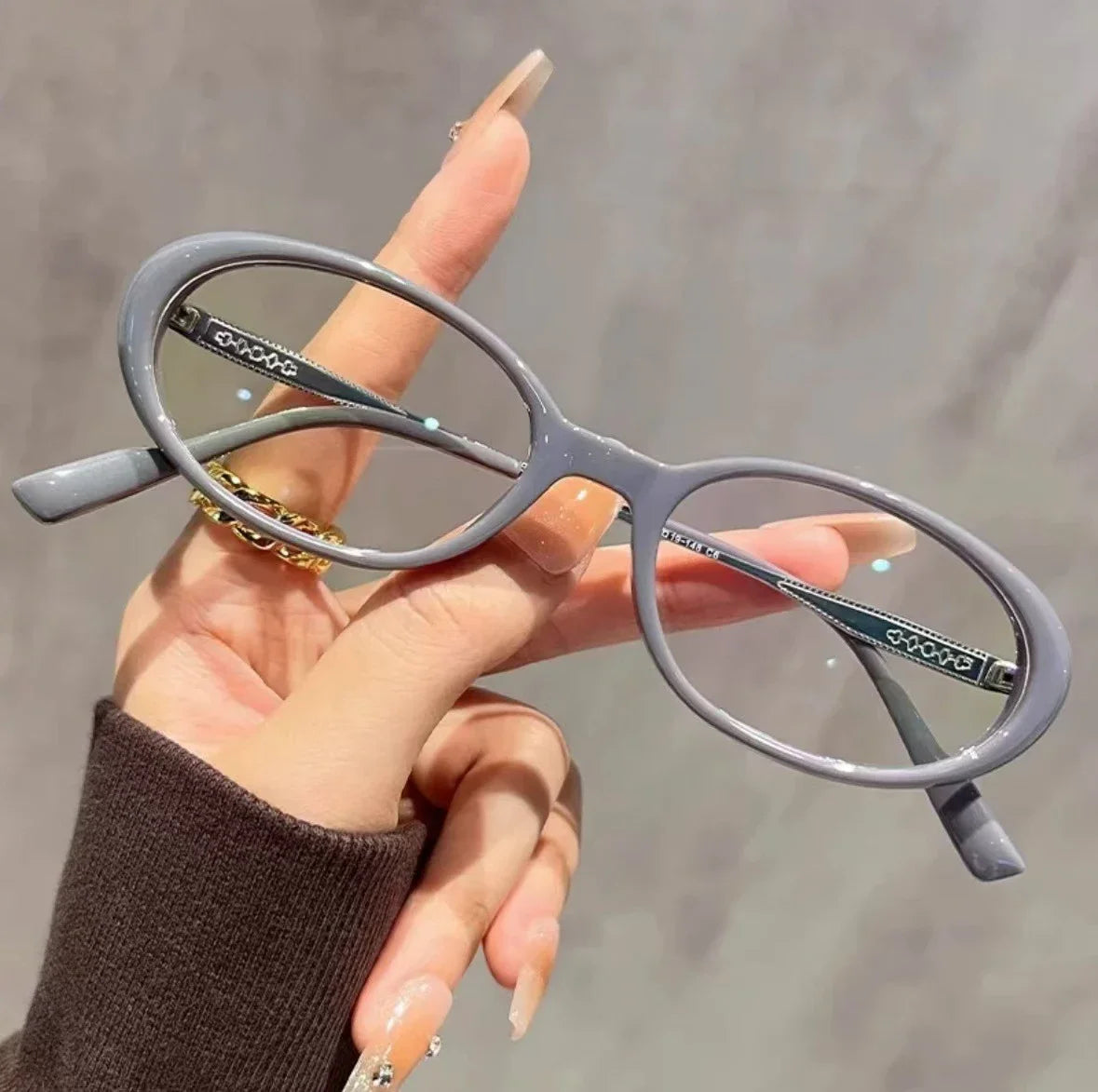 Fashionable Thick Edge Oval Small Frame Anti-blue Light Reading Glasses For Women Senior Middle-aged And Elderly Glasses