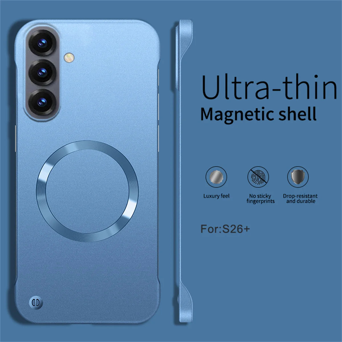 Ultra Thin PC Frameless Magnetic Phone Case for Samung S26 Ultra S25 Edge S24 FE S22 S23 Plus A56 A55 for Magsafe Matte Cover