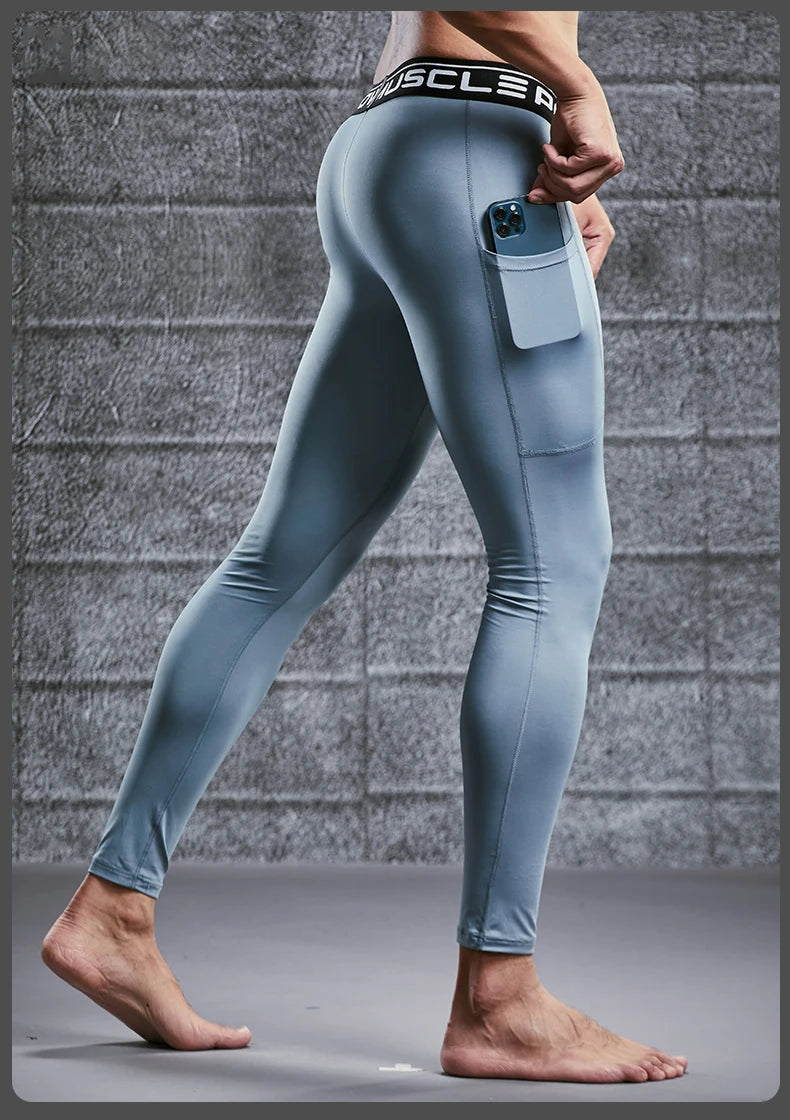 Gym Mens Fitness Running Sport Pants Athletics Tight Leggings Joggings Skinny Yoga Compression Trousers Lycra Sweatpants Dry Fit
