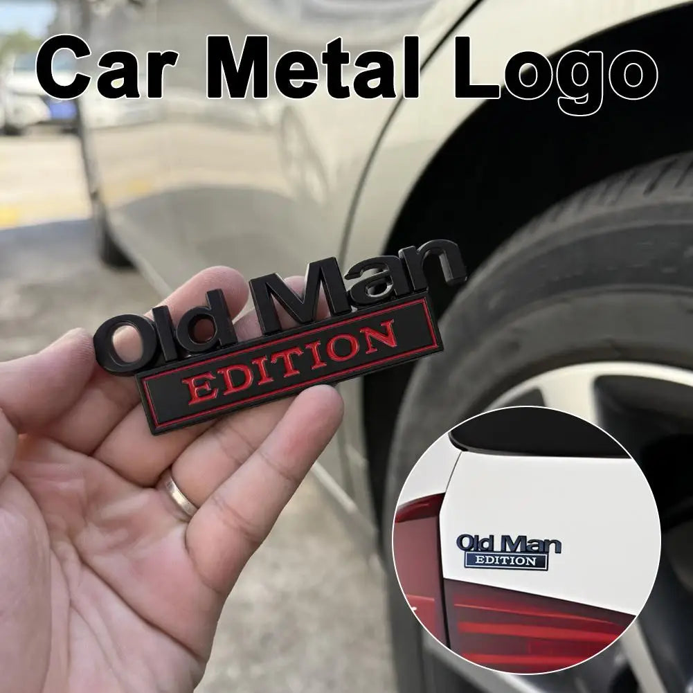 fashion Car Metal Logo 3D old man Edition Emblem Sticker Car Trunk Door Styling Decals Stickers Auto Decoration Accessories