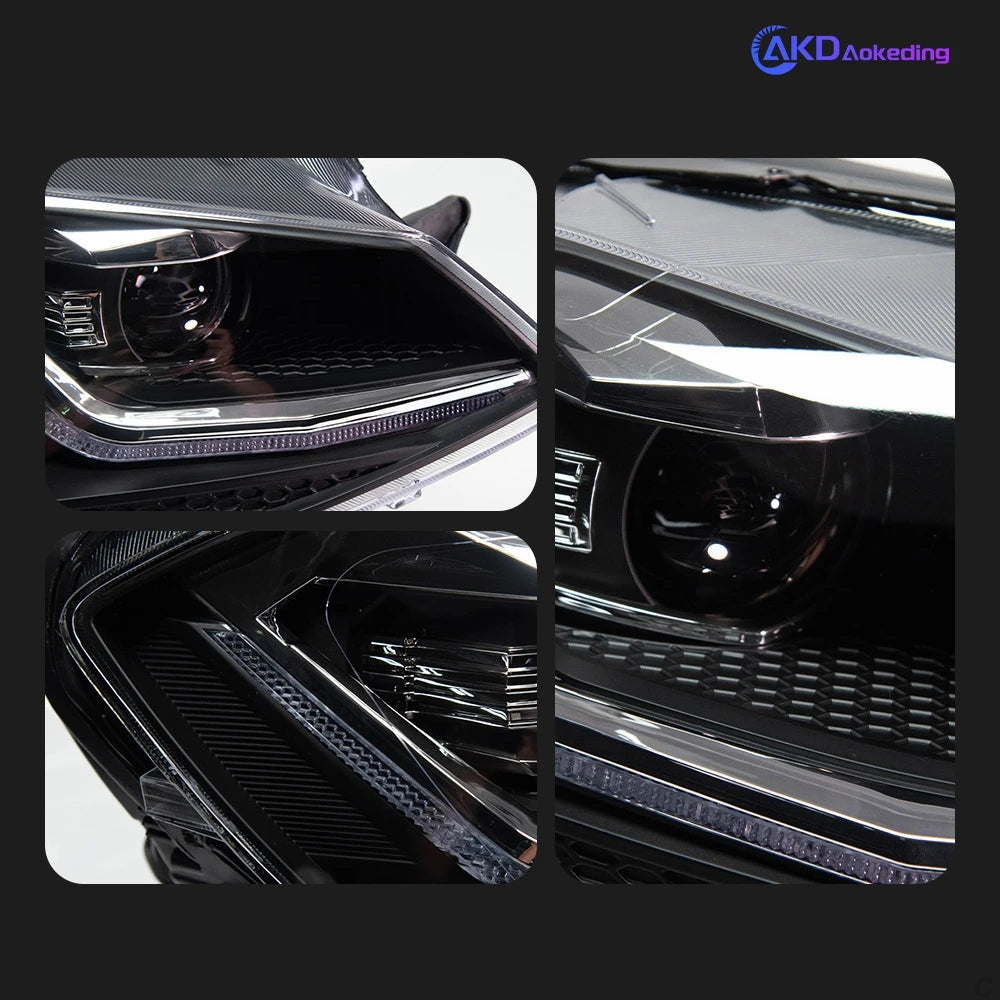 AKD 2 PCS For Golf 7 2013-2017 MK7 Upgrade 7.5 Design LED Auto Headlights Assembly DRL Bifocal Lens Lamp Accessories